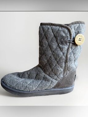 Ugg Women’s Mountain Quilted Boots Short Gray Size 8 Festival Bohemian Style